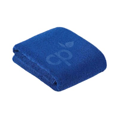 Blaues Badetuch mit eingewebtem CP-Logo
