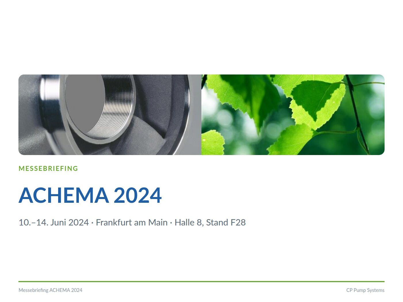 ACHEMA 2024, Briefing 1