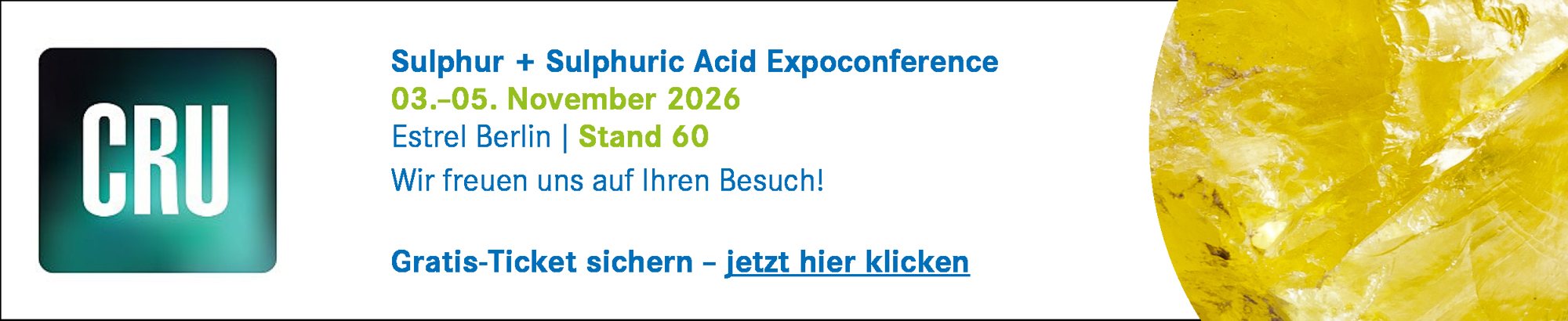 CRU Sulphur 2026, Werbung 1